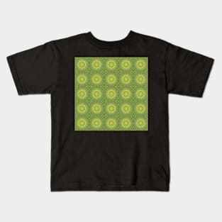 Water Droplets on a Green Leaf Kaleidoscope pattern 17 Kids T-Shirt